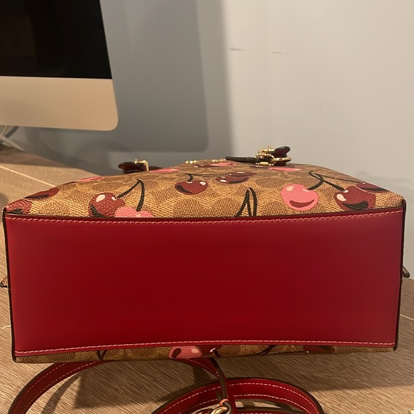 Coach Tan Mollie25 Tote with Cherry Print-CZ772 - Picture 8 of 8